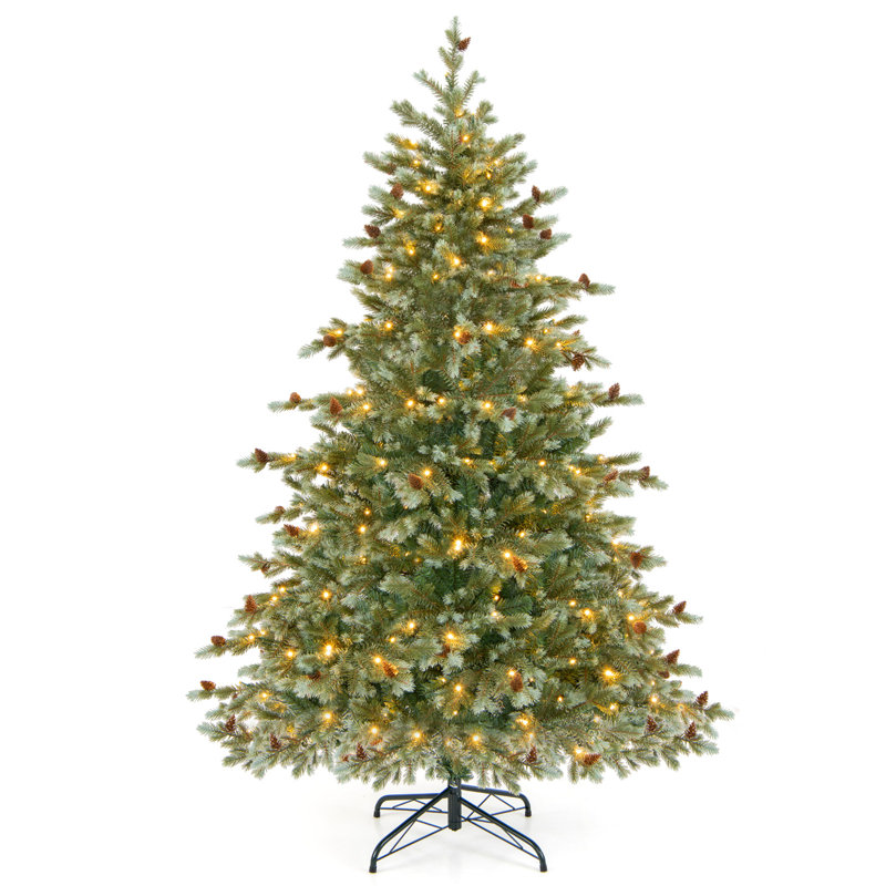 6 pi Arbre de Noël avec lumière, pommes de pin, 6'