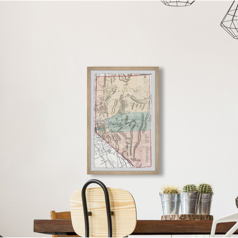 Nevada Travel Map - cadre photo, H 24 po x l 16 po x P 1,5 po