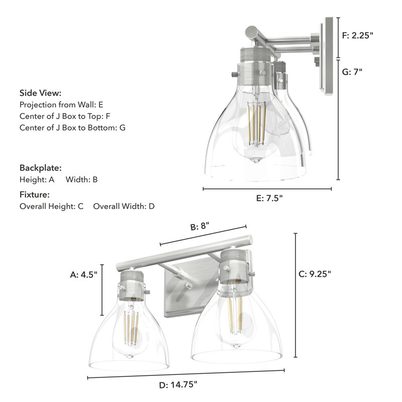 Van Nuys 2 - Light Dimmable Vanity Light, Brushed Nickel