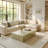 Modern Coffee Table with Faux Marble Design, Rectangular Block Coffee Table For Guest Room/Living Room, No Assembly Required-125045474