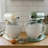5 Qt Embossed Pineapple Ceramic Mixing Bowl Compatible with KitchenAid® 4.5-5 Qt Tilt-Head Stand Mixers, Handle and Pour Spout, Oven Safe to 475°F