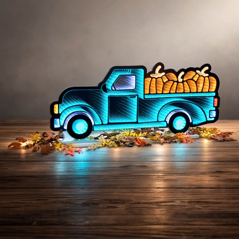 Camionnette avec citrouilles Ekkolight L 35 po