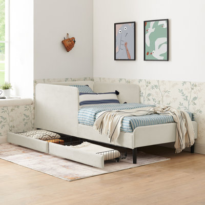 Modern Velvet Sofa Bed with 2 Storage Drawers