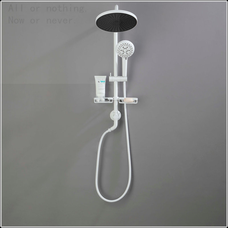 Système de douche à pluie mural 10 pouces avec porte-savon et porte-savon à 4 fonctions