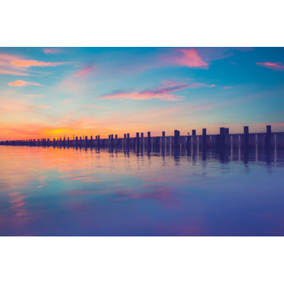 Jetée au coucher du soleil - Photographie sur toile tendue