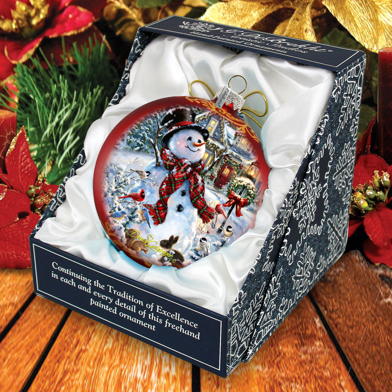 Holiday Splendor 5'' Handmade Glass Ball Ornament