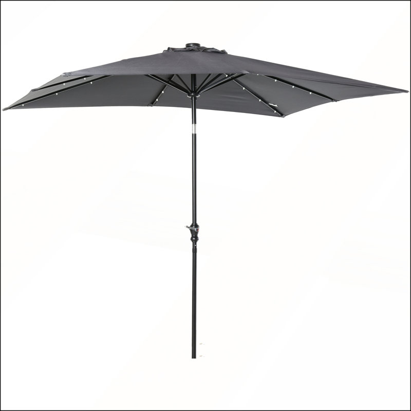 Parasol solaire à DEL avec inclinaison réglable pour une utilisation extérieure jour et nuit, Dark Grey