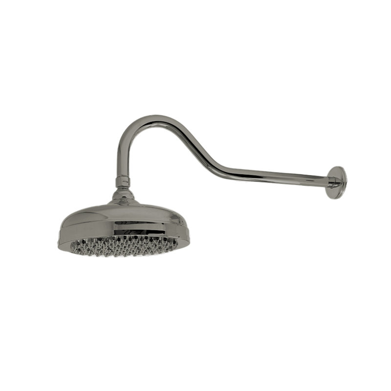 Pomme de douche à col de cygne de 8 po de diamètre avec 2,5 gal / min, Nickel mat