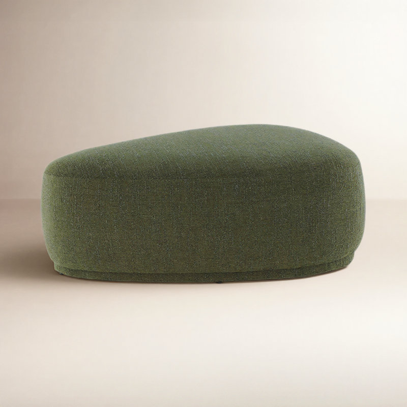 Repose-pieds triangulaire rembourré Adna, Chenille vert forêt doux, Boucle