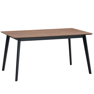 Walnut & Black Finish Dining Table