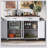 53.5 Inch Farmhouse Kitchen Island with Power Outlet, Spacious Storage, Drop Leaf, and Rolling Wheels for Versatile Use in Home Kitchens-437927437
