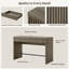 Bureau moderne cannelé avec 2 tiroirs cachés l 48,86 po Cesiro-1862708020