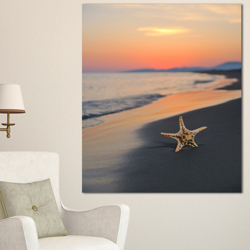 «Summer Beach with Starfish», photographie, H 40 po x l 30 po x P 1,5 po, Toile tendue avec châssis