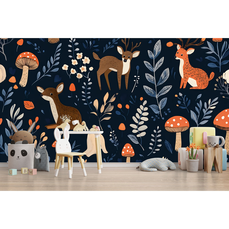 Papier peint pépinière et adhésif Woodland Nursery, L 145 po x l 100 po, Non tissé