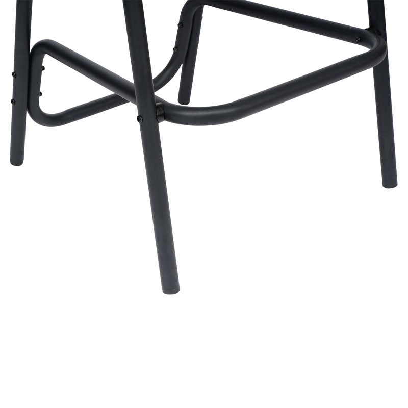 Gray Rattan and Aluminum Indoor-Outdoor Barstools Set of 4