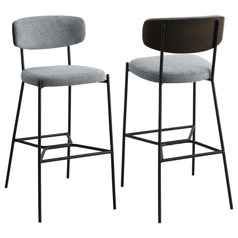 Quint Bar Stool, Gray, Bar Stool (30” Seat Height)