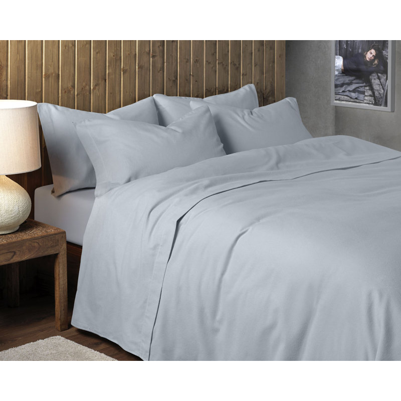 Casey-Lea Flannel Flat Sheet, Grey, Kingsize (5')