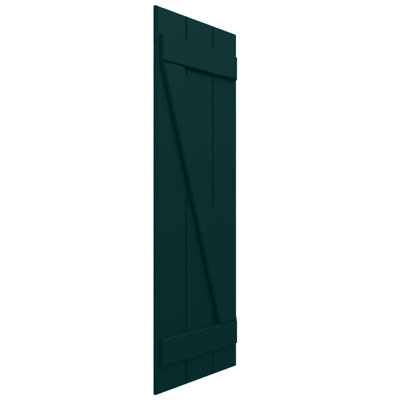 Volets à panneaux composites EnduraCore à deux panneaux joints avec barre en Z, vert thermique (par paire - quincaillerie non incluse) 10 3/4 po L x 39 po H