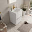 Meuble-lavabo autoportant 24 po avec lavabo, meuble-lavabo avec comptoir en résine de pierre et tiroirs à fermeture en douceur 24 po