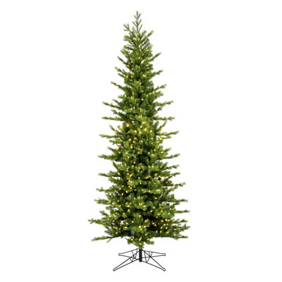 Pencil Flocked 6.5' Pre-Lit Pine Christmas Tree