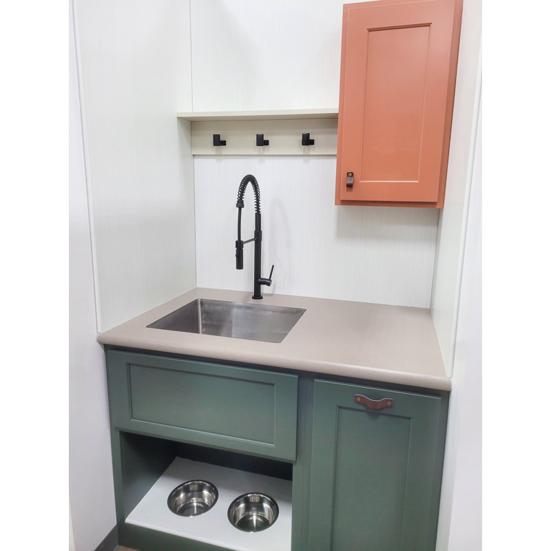 Brown Leather Modern Finger Cabinet Pull with Chrome Mounting