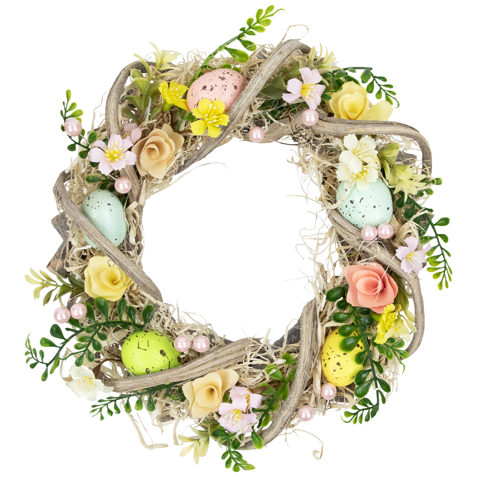 Northlight Seasonal Faux Mixed Assortment Wood 12'' Wreath | Wayfair