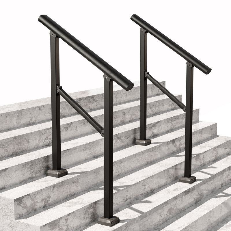 JYK Wrought Iron Handrails for Outdoor Steps | Wayfair