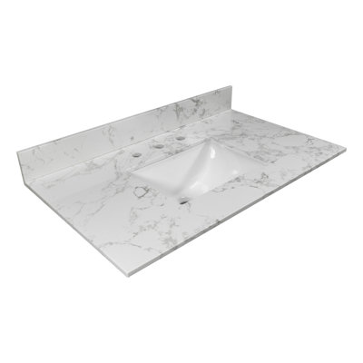 31 Marble Material 1 Single Bathroom Vanity Top Yes Sink