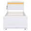 Cadre de lit moderne pour chambre à coucher, chambre d'amis, lit plateforme moderne avec tête de lit à DEL avec rangement, lit gigogne et 3 tiroirs