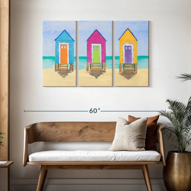 Gillard Three Beach Shacks, 28" H x 45" W