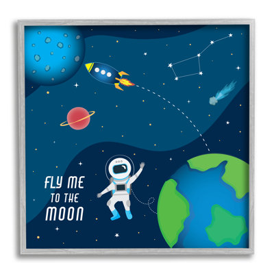 «Fly Me to the Moon Silly Astronaut Outer Space - Peinture