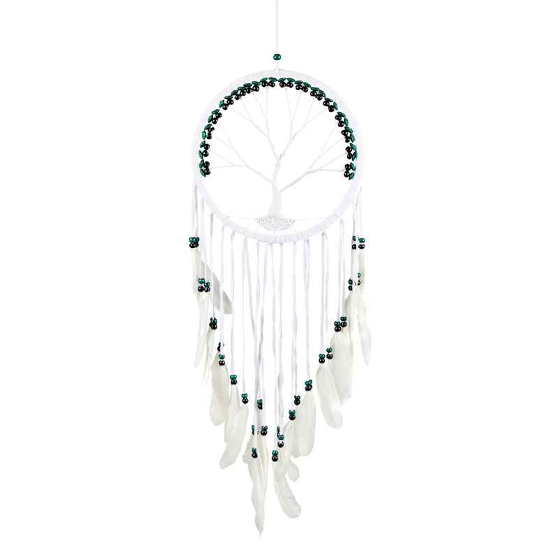 Arbre à suspendre arbre de vie, décoration murale - 36 po, Vert / blanc