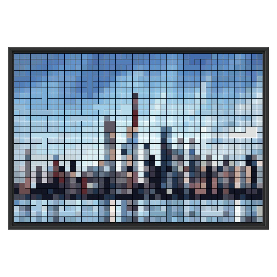 Gerahmtes Wandbild New York Pixel Skyline