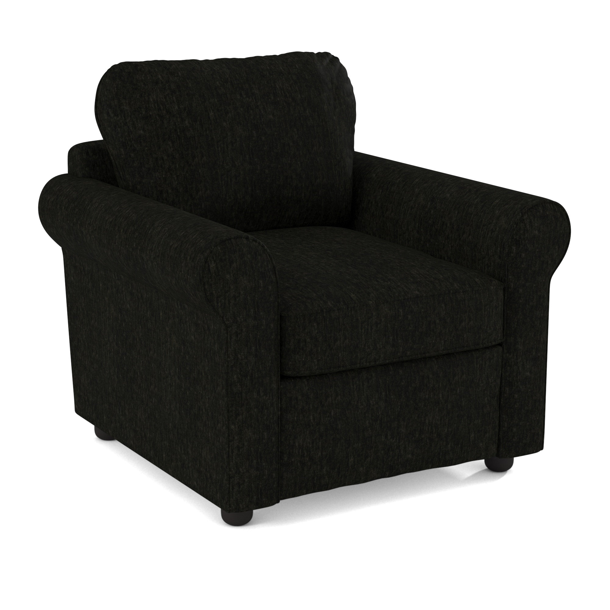 Warrington Upholstered Armchair, Nave Charcoal Performance Distressed Velvet