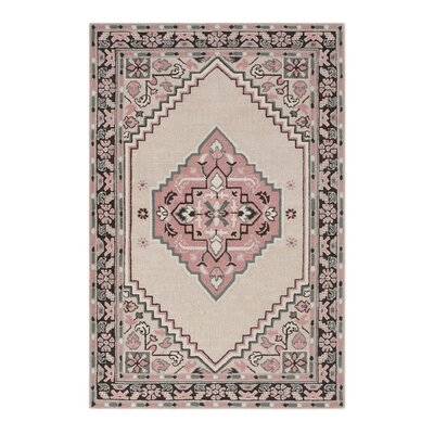 Lark Oriental Handmade Tufted Wool/Cotton Beige/Pink Area Rug -  LOOMY, LO-20-LARK-RUN-2.6x9