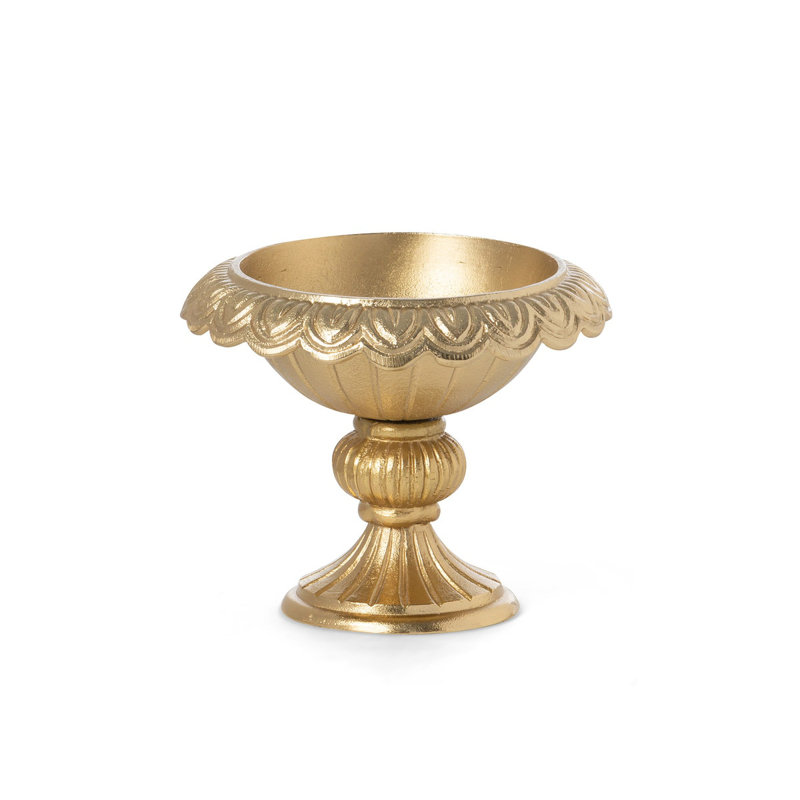 Gold Cast Aluminum Decorative Compote Bowl