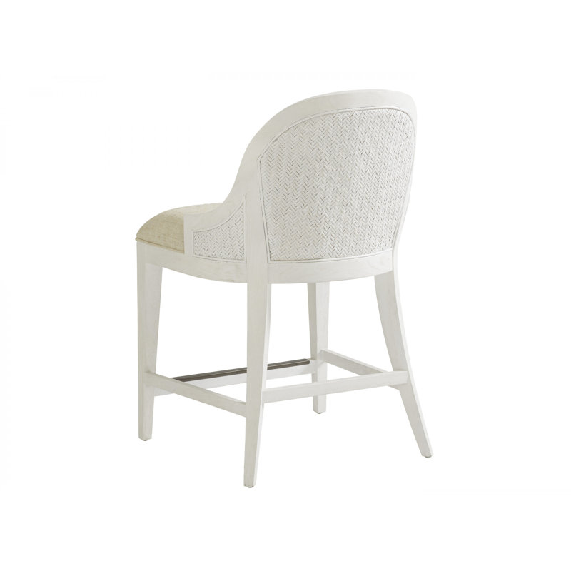 Tabouret de comptoir rembourré Ocean Breeze, Blanc sablonneux, 24"