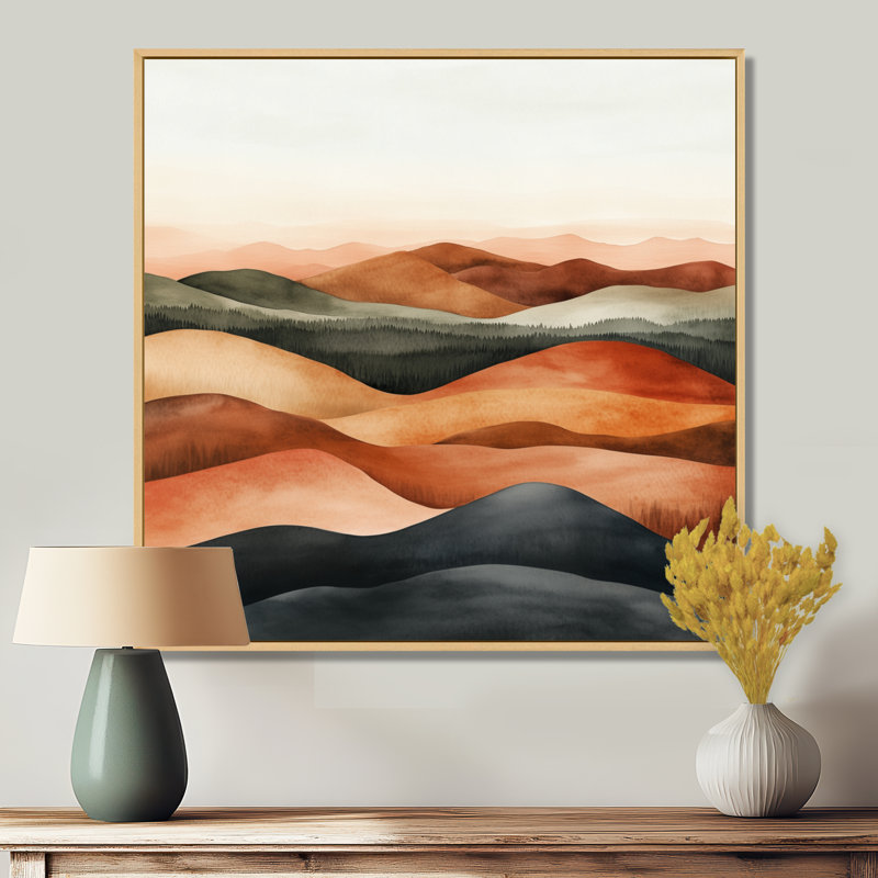«Sage Landscape», art mural horizon du désert, Straimont, H 44 po x l 44 po, Cadre naturel flottant