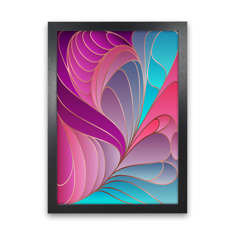 Colourful Art Deco II - Print, Black Framed, 63cm H x 46cm W x 3cm D