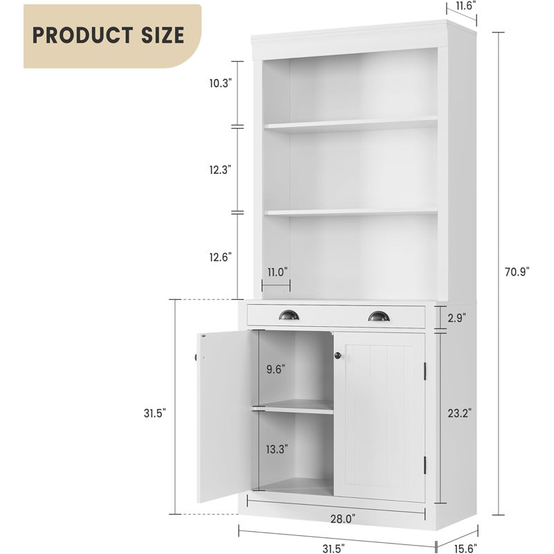 179.8cm H x 80cm W Bookcase
