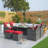 8 - Person Wicker Patio Dining Set with Square Table , Cushions Included-93913457-93913451