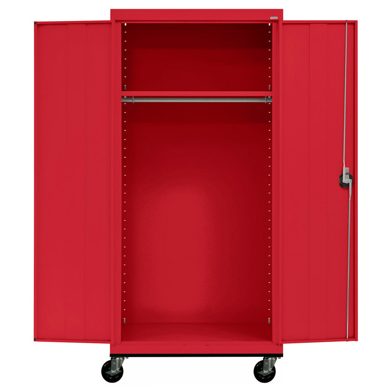 Steel, 78" H x 36" W  x  24" D, Red