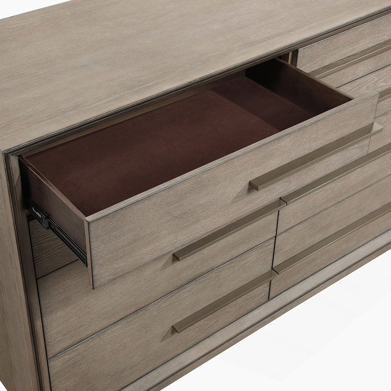 Commode 8 tiroirs Oak, Taupe