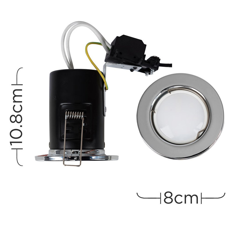 Fire Rated 3.15" Recessed Lighting Kit, Chrome
