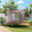 10ft Trampoline Outdoor, Recreational Trampoline with Net Enclosure, Curved Poles and Safety Spring Cover for Kid Adults, ASTM Approved, Red-105760130