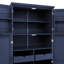 Armoire de cuisine autoportante 35,5 x 17,6 x 70,9 pouces, grande armoire de rangement avec 4 portes, 2 tablettes de porte, 8 plateaux coulissants et tablette réglable pour la salle à manger, bleu-866364528