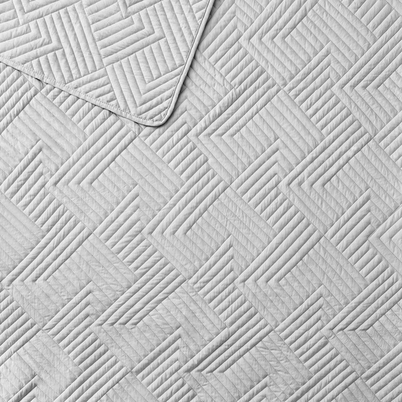 Ensemble de courtepointe en microfibre toutes saisons confectionnable, gris