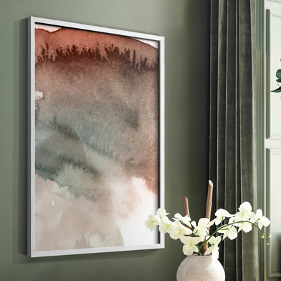 Red Ochre abstrait IV, reproduction encadrée - bois massif