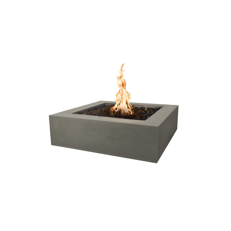 Quad 12" Concrete Propane/Natural Gas Fire Pit, 12" H x 36" W x 36" D, Natural Gas, Ash