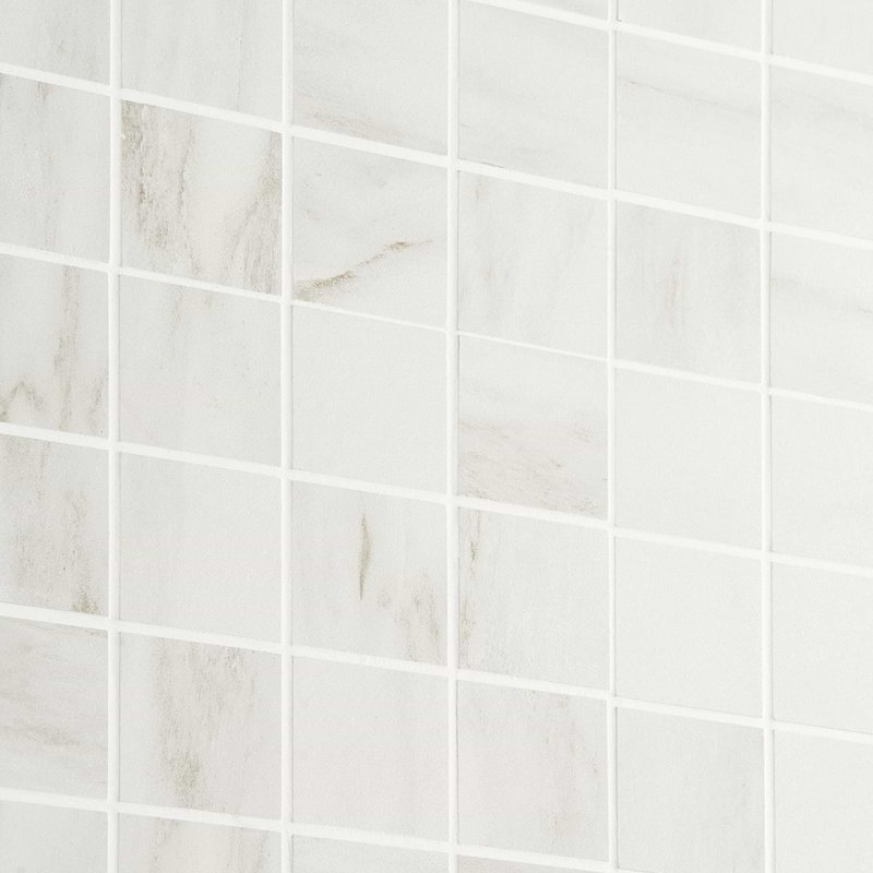 Dreamstone 2X2 Matte Porcelain Mosaic, Dolomite Snow Matte